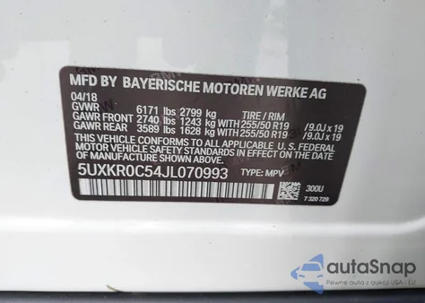 2018 BMW X5 xDrive35I из США, поврежденный, VIN 5UXKR0C54JL070993